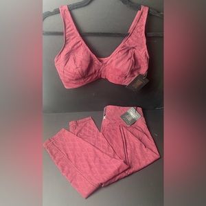 2 PIECE Savage X, Womens, Peak Performance High-Waist Mesh Legging, Red CocoaNEW